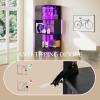 imageYITAHOME Corner Wine Cabinet with LED Lights ampamp Glass Holder Corner Bar Cabinet with Tempered Glass Door ampamp Adjustable Shelves Liquor Bar Rack Cabinet for Living Room Dining Room Kitchen BlackBlack
