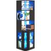 imageYITAHOME Corner Wine Cabinet with LED Lights ampamp Glass Holder Corner Bar Cabinet with Tempered Glass Door ampamp Adjustable Shelves Liquor Bar Rack Cabinet for Living Room Dining Room Kitchen BlackBlack
