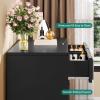 imageYITAHOME Rattan Dressers ampamp Chests of Drawers 6 Drawer Modern Closet Dresser Wood ColorBlack