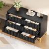 imageYITAHOME Rattan Dressers ampamp Chests of Drawers 6 Drawer Modern Closet Dresser Wood ColorBlack