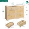 imageYITAHOME Rattan Dressers ampamp Chests of Drawers 6 Drawer Modern Closet Dresser Wood ColorWood Color