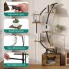 imageYITAHOME Tall Bookshelf with LED Light Artistically Designed CrescentShaped Bookshelf with 10Tier Shelves Corner Bookcase Open Display Rack for Home Office Bedroom197 D x 118 W x 646H