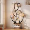 imageYITAHOME Tall Bookshelf with LED Light Artistically Designed Tree Bookshelf with Cats Litter Box 8Tier Unique Bookshelves Corner Display Shelf for Home Office Bedroom8 Tier with Shelves