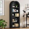 imageYITAHOME Arched Bookshelf 685quot Tall Bookcase 5Tier Arched Bookcase with Storage Open Display Rack with Adjustable Shelves for Living Room and Home Office BlackMedium with Shelves