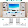 imageYITAHOME Farmhouse TV Stand for 65inch TV Entertainment Center with Storage Adjustable LED Lights ampamp Power Hub TV Cabinet with Bookshelves for Living RoomApartment Washed GreyGrey