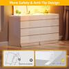 imageYITAHOME 8 Drawer Dresser with LED LightWhite Dresser Modern 8 Chest of Drawers with Deep Drawers Glass Top High Gloss Surface Storage Organizer Cabinet for Living RoomWhite3