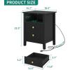 imageYITAHOME Nightstand with Charging Station Night Stands with 2 Drawers for Bedroom Modern Bedside Table End Side Table with USB Ports and Outlets Set of 2 BlackBlack