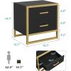 imageYITAHOME Nightstand with Charging Station Night Stands with 2 Drawers for Bedroom Modern Bedside Table End Side Table with USB Ports and Outlets Set of 2 BlackBlack Gold