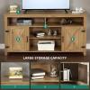 imageYITAHOME Television Stand for 65 Inch TV Farmhouse TV Stand Entertainment Center with Storage and Barn Door Media Console TV Cabinet for Living Room 59 Inches Dark Rustic OakBarnwood