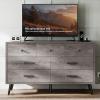 imageYITAHOME Grey Dresser TV Stand for 55 Inch TV7 Drawer Dresser Entertainment CenterConsole Table with Black Metal Handles ampamp AntiTipping Device for Living RoomBedroom