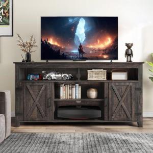 imageYITAHOME Television Stand for 65 Inch TV Farmhouse TV Stand Entertainment Center with Storage and Barn Door Media Console TV Cabinet for Living Room 59 Inches Dark Rustic OakDark Rustic Oak