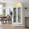 imageYITAHOME 71quot Arched Glass Display Cabinet Tall Metal Storage Cabinet with Adjustable Shelves and Glass Doors WhiteWhite