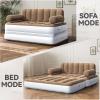 imageYITAHOME Queen Size Air Sofa Bed Mattress with Headboard and Pump Blow Up Couch Inflatable Bed for Home Living Room 79quot x 60quot x 25quot Expanded Size Brown