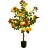 imageYITAHOME 492quot Artificial Camellia Tree Flower Plants Artificial Tree Faux Floral Plant Blooming Tree in Cement Pot Greenery Potted Plant for Indoor Outdoor Office Home Porch Decor Orange