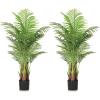 imageYITAHOME 492quot Artificial Tree 2 Pack Artificial Plants Scattered Tail Sunflower Faux Tree Plant in Cement Pot Greenery Potted Plan for Indoor Outdoor Office Home Porch Decor Green