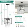 imageYITAHOME 4Light Dining Room Crystal Light Fixture 1181 inch Round Farmhouse Chandelier Black Metal Pendant Light for Kitchen Island Dining Room Living Room Flat and Inclined Ceiling UL Listed