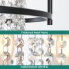 imageYITAHOME 4Light Dining Room Crystal Light Fixture 1181 inch Round Farmhouse Chandelier Black Metal Pendant Light for Kitchen Island Dining Room Living Room Flat and Inclined Ceiling UL Listed