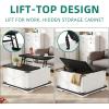 imageYITAHOME Farmhouse Lift Top Coffee Table Square Wood Center Table with Large Hidden Storage Compartment for Living Room Rustic Cocktail Table with Lift Top for Home Office White