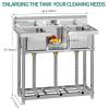 imageYITAHOME 60inch 3 Compartment Commercial Bar Sink with Drainboards NSF HeavyDuty Stainless Steel Freestanding Prep Utility Sink for Restaurant Kitchen3Compartment with Shelf