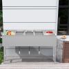 imageYITAHOME 60inch 3 Compartment Commercial Bar Sink with Drainboards NSF HeavyDuty Stainless Steel Freestanding Prep Utility Sink for Restaurant Kitchen60in 3Sink w 2Drainboard