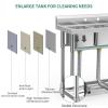imageYITAHOME 60inch 3 Compartment Commercial Bar Sink with Drainboards NSF HeavyDuty Stainless Steel Freestanding Prep Utility Sink for Restaurant Kitchen3Compartment with Shelf