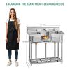 imageYITAHOME 60inch 3 Compartment Commercial Bar Sink with Drainboards NSF HeavyDuty Stainless Steel Freestanding Prep Utility Sink for Restaurant Kitchen3Compartment with Shelf