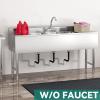 imageYITAHOME 60inch 3 Compartment Commercial Bar Sink with Drainboards NSF HeavyDuty Stainless Steel Freestanding Prep Utility Sink for Restaurant Kitchen60in 3Sink w 2Drainboard