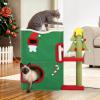 imageYITAHOME Christmas 2Tier Cat House Indoor Cat Cave Bed Playhouse Covered Cat Beds ampamp Furniture with Scratch Pad and Hideaway CaveChristmas Cute Modern Cat Condo Furniture for Multi Small Cats