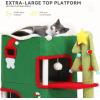 imageYITAHOME Christmas 2Tier Cat House Indoor Cat Cave Bed Playhouse Covered Cat Beds ampamp Furniture with Scratch Pad and Hideaway CaveChristmas Cute Modern Cat Condo Furniture for Multi Small Cats