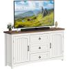 imageYITAHOME TV Stand for 65 Inch TVs 314quot Tall Entertainment Center with Storage Cabinets and Drawers Media TV Console with Barn Doors for Living Room WhiteWhite