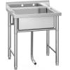 imageYITAHOME 60inch 3 Compartment Commercial Bar Sink with Drainboards NSF HeavyDuty Stainless Steel Freestanding Prep Utility Sink for Restaurant Kitchen1Compartment Sink