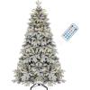 imageYITAHOME 6FT Prelit Christmas Tree with RGB Lights ampamp Remote Artificial Hinged Color Changing Christmas Tree with 300 MultiColor Lights ampamp 3 Timers for Home Office Party DecorationFlocked White