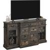 imageYITAHOME TV Stand for 65 Inch TVs 314quot Tall Entertainment Center with Storage Cabinets and Drawers Media TV Console with Barn Doors for Living Room WhiteDark Rustic Oak