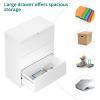imageYITAHOME 2 Drawer Lateral File Cabinet Stainless Steel Wide Lateral File Cabinet with Lock Metal Filing Storage Cabinet for LegalLetter A4 Size Assembly RequiredOffice Organizer BlackWhite