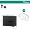 imageYITAHOME 2 Drawer Lateral File Cabinet Stainless Steel Wide Lateral File Cabinet with Lock Metal Filing Storage Cabinet for LegalLetter A4 Size Assembly RequiredOffice Organizer BlackBlack