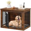 imageYITAHOME 272quot L Dog Crate Furniture for Medium Dogs 2in1 IronWood Fusion Dog cage Indoor up to 30 lb Side End Table Modern Dogs Kennel with Waterproof Top Safety CornersSteel LockRusticRustic Brown