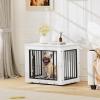 imageYITAHOME 272quot L Dog Crate Furniture for Medium Dogs 2in1 IronWood Fusion Dog cage Indoor up to 30 lb Side End Table Modern Dogs Kennel with Waterproof Top Safety CornersSteel LockRusticwhite