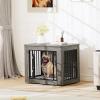 imageYITAHOME 272quot L Dog Crate Furniture for Medium Dogs 2in1 IronWood Fusion Dog cage Indoor up to 30 lb Side End Table Modern Dogs Kennel with Waterproof Top Safety CornersSteel LockRusticDark Grey