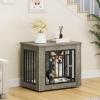 imageYITAHOME 272quot L Dog Crate Furniture for Medium Dogs 2in1 IronWood Fusion Dog cage Indoor up to 30 lb Side End Table Modern Dogs Kennel with Waterproof Top Safety CornersSteel LockRusticGrey
