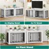 imageYITAHOME 272quot L Dog Crate Furniture for Medium Dogs 2in1 IronWood Fusion Dog cage Indoor up to 30 lb Side End Table Modern Dogs Kennel with Waterproof Top Safety CornersSteel LockRusticWhite2 Room