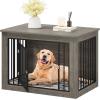 imageYITAHOME 272quot L Dog Crate Furniture for Medium Dogs 2in1 IronWood Fusion Dog cage Indoor up to 30 lb Side End Table Modern Dogs Kennel with Waterproof Top Safety CornersSteel LockRusticGrey