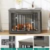 imageYITAHOME 272quot L Dog Crate Furniture for Medium Dogs 2in1 IronWood Fusion Dog cage Indoor up to 30 lb Side End Table Modern Dogs Kennel with Waterproof Top Safety CornersSteel LockRusticGrey