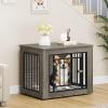 imageYITAHOME 272quot L Dog Crate Furniture for Medium Dogs 2in1 IronWood Fusion Dog cage Indoor up to 30 lb Side End Table Modern Dogs Kennel with Waterproof Top Safety CornersSteel LockRusticDark Grey