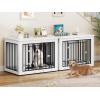 imageYITAHOME 272quot L Dog Crate Furniture for Medium Dogs 2in1 IronWood Fusion Dog cage Indoor up to 30 lb Side End Table Modern Dogs Kennel with Waterproof Top Safety CornersSteel LockRusticWhite2 Room