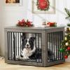 imageYITAHOME 272quot L Dog Crate Furniture for Medium Dogs 2in1 IronWood Fusion Dog cage Indoor up to 30 lb Side End Table Modern Dogs Kennel with Waterproof Top Safety CornersSteel LockRusticGrey