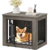 imageYITAHOME 272quot L Dog Crate Furniture for Medium Dogs 2in1 IronWood Fusion Dog cage Indoor up to 30 lb Side End Table Modern Dogs Kennel with Waterproof Top Safety CornersSteel LockRusticGrey