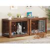 imageYITAHOME 272quot L Dog Crate Furniture for Medium Dogs 2in1 IronWood Fusion Dog cage Indoor up to 30 lb Side End Table Modern Dogs Kennel with Waterproof Top Safety CornersSteel LockRusticRustic Brown2 Room
