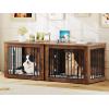 imageYITAHOME 272quot L Dog Crate Furniture for Medium Dogs 2in1 IronWood Fusion Dog cage Indoor up to 30 lb Side End Table Modern Dogs Kennel with Waterproof Top Safety CornersSteel LockRusticRustic Brown2 Room
