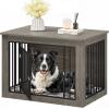 imageYITAHOME 272quot L Dog Crate Furniture for Medium Dogs 2in1 IronWood Fusion Dog cage Indoor up to 30 lb Side End Table Modern Dogs Kennel with Waterproof Top Safety CornersSteel LockRusticGrey