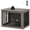 imageYITAHOME 272quot L Dog Crate Furniture for Medium Dogs 2in1 IronWood Fusion Dog cage Indoor up to 30 lb Side End Table Modern Dogs Kennel with Waterproof Top Safety CornersSteel LockRusticGrey